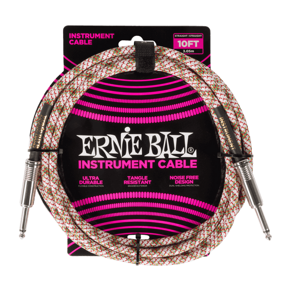 Ernie Ball - 10ft Braided Cable ST/ST - Emerald Argyle