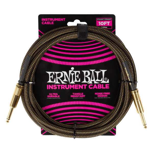 Ernie Ball - 10ft Braided Cable ST/ST - Pay Dirt