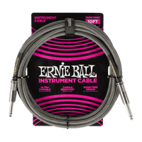 Ernie Ball - 10ft Braided Cable ST/ST - Silver Fox