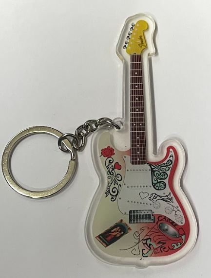 Funky Red/White Strat Keyring