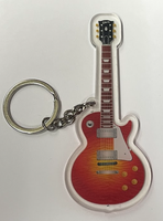 Red Burst Les Paul Style Keyring