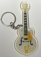 White/Gold Hollow Body Guitar Keyring