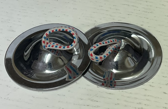 Finger Cymbal Pair - Red/Blue/White Thread