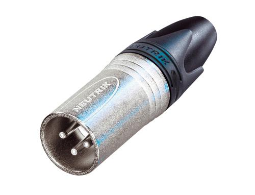 Neutrik - NC3MXX - 3 pole male cable connector with Nickel housing and silver contacts.