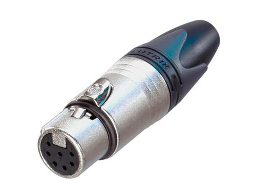 Neutrik - NC7FXX - 7 pole female  cable connector with Nickel housing and silver contacts.