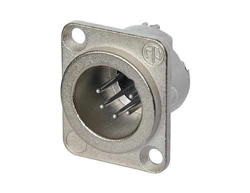 Neutrik - NC6MD-LX - 6 pole male receptacle, solder cups, Nickel housing, silver contacts.