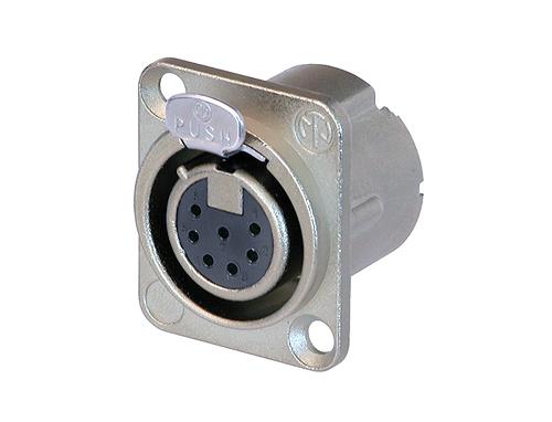 Neutrik - NC7FD-LX - 7 pole female receptacle, solder cups, Nickel housing, silver contacts.