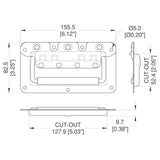 Penn Elcom H7148K Slim Lid Rivet Protected Recessed Handle