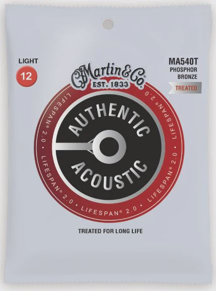 Martin - Authentic Acoustic Treated Phosphor Bronze Guitar Strings - 12/54