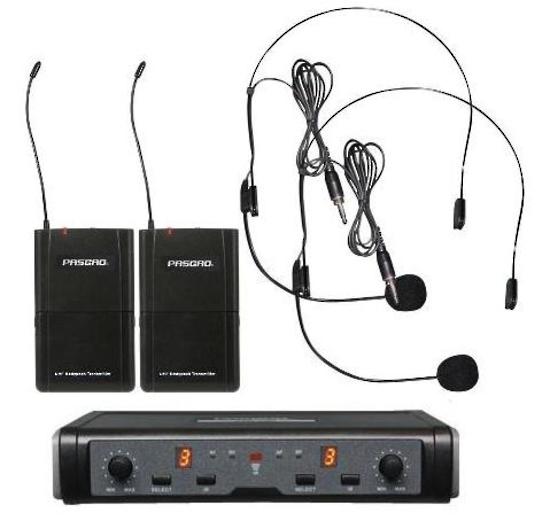 Pasgao PAW-266/PBT-172/PL90 Wireless Mic System with Two Lapel Mics