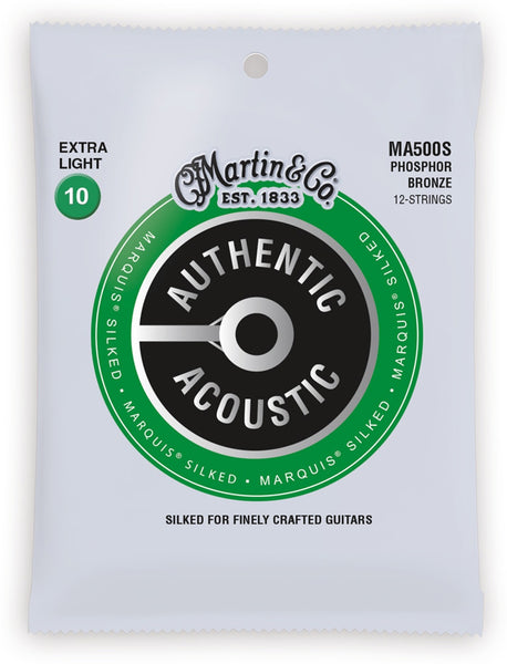 Martin - Authentic Marquis Silked Phosphor Bronze 12 String Guitar Strings - 10/47