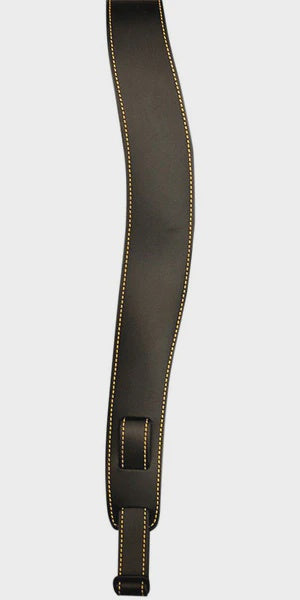 Martin - Slim Leather Guitar Strap - Black with Stitching